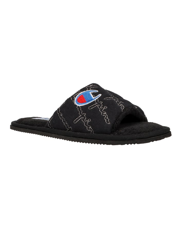 Champion Womens Slippers NZ - Hotel Black ( 4681-DGCZY )